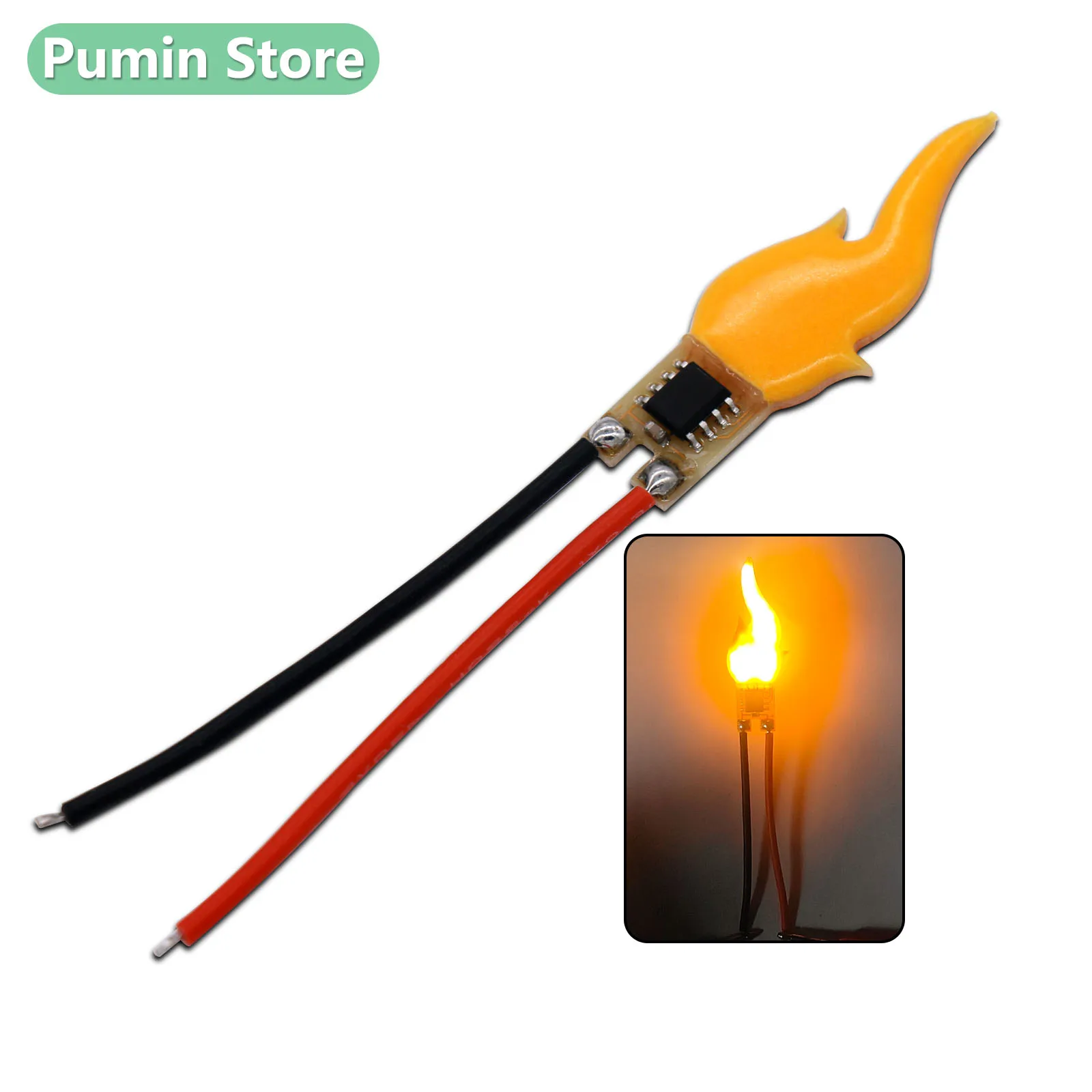 

New LED Candle Flame Bead with DC3-5V Yellow 1800K Resistance Welding LED Bead For Festival Light Source Decoration Replace