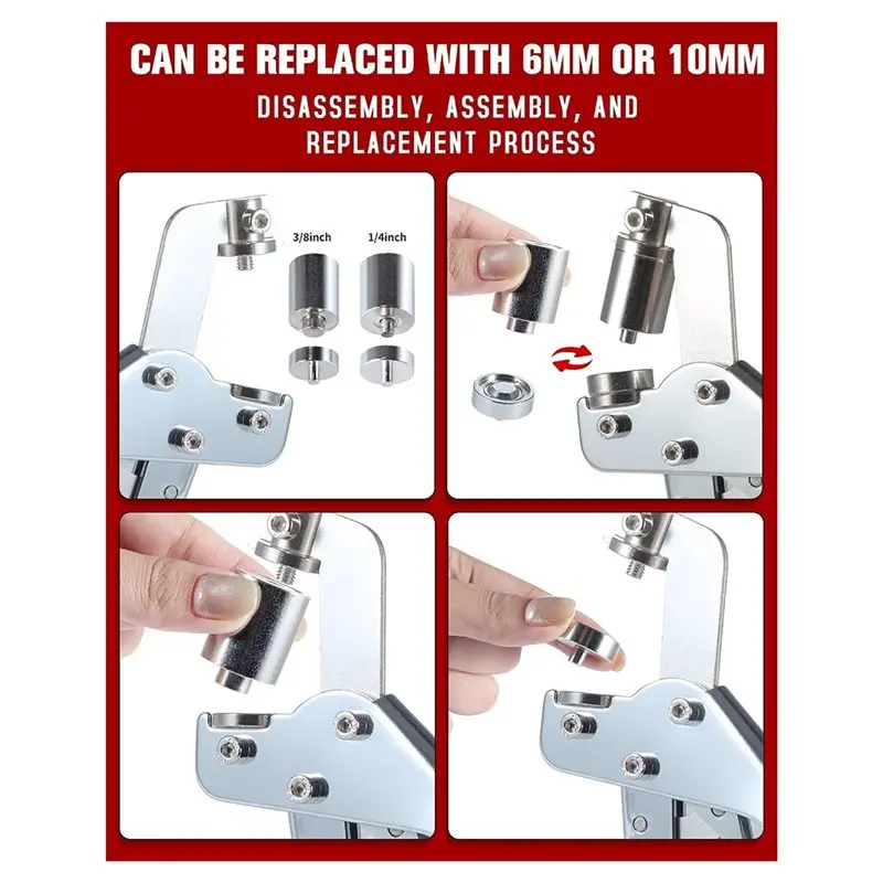 B23B Stainless Steel Grommet Kit Eyelet And Grommet Tool Kit Hammer And Bag