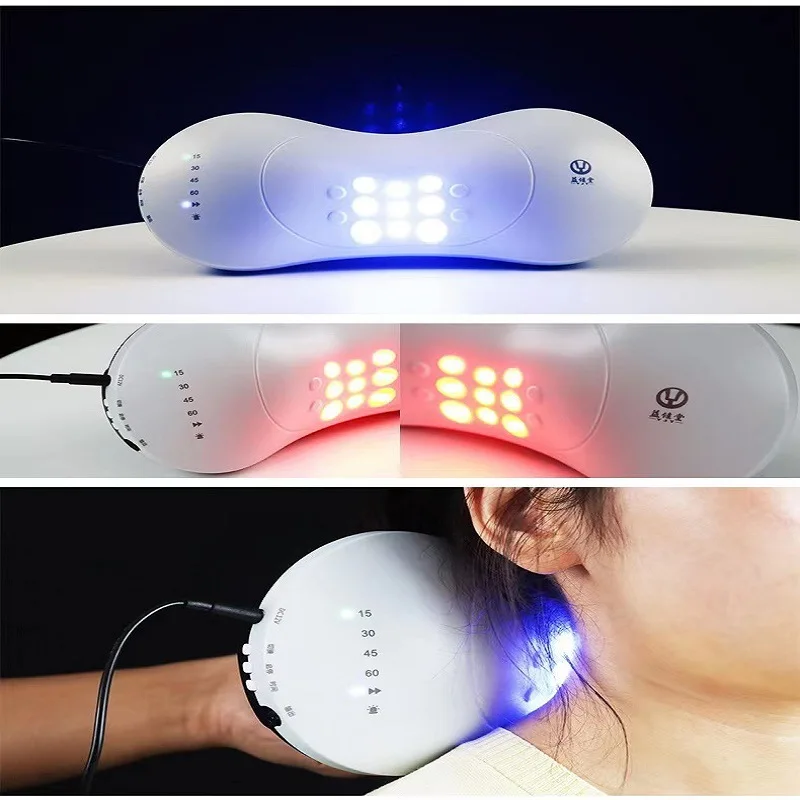 Yijiantang وسادة الرقبة الأحمر الأزرق الضوء جهاز علاجي التلفزيون التسوق نفس الجهاز العلاجي المنزلي