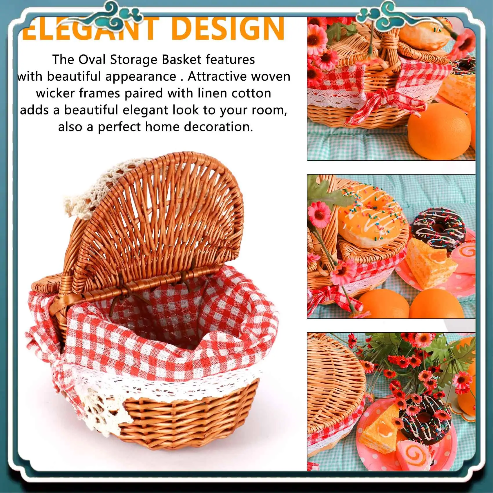 

Premium Hand Made Wicker Basket Wicker Camping Picnic Basket Shopping Storage Hamper And Handle Wooden Wicker Picnic Basket
