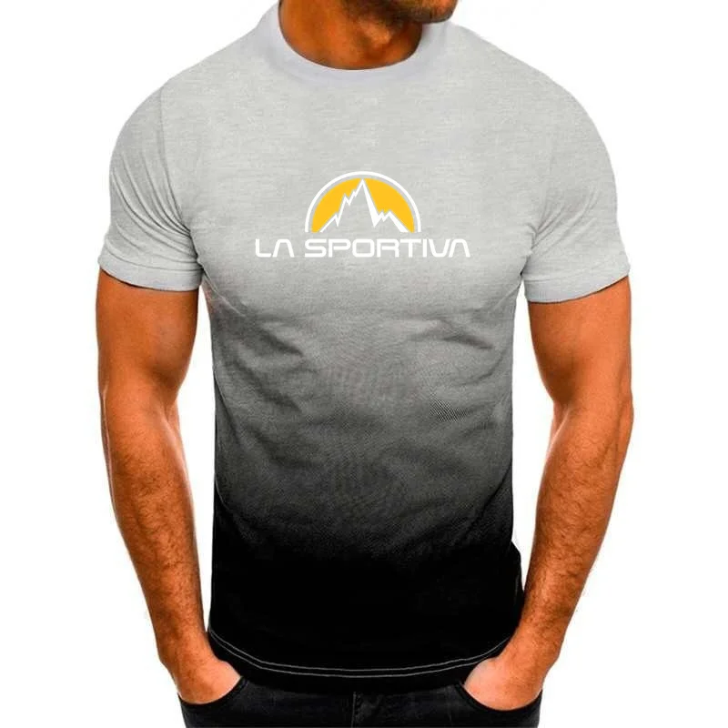 La Sportiva  Letter Print Summer Men\'s Breathable and Comfortable O-Neck T-Shirt Men\'s Casual Fashion Street Wear