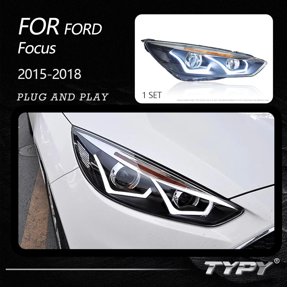 

TYPY Car Headlights For Ford Focus 2015-2018 LED Car Lamps Daytime Running Lights Dynamic Turn Signals Car Accessories