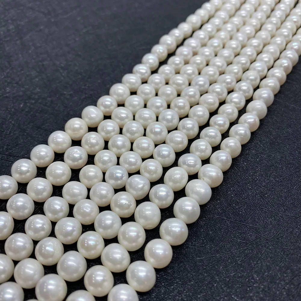 Grade AA High-quality Pearl Beads 100% Natural Freshwater  White Round 10mm Bead Jewelry Making DIY Necklace Earring