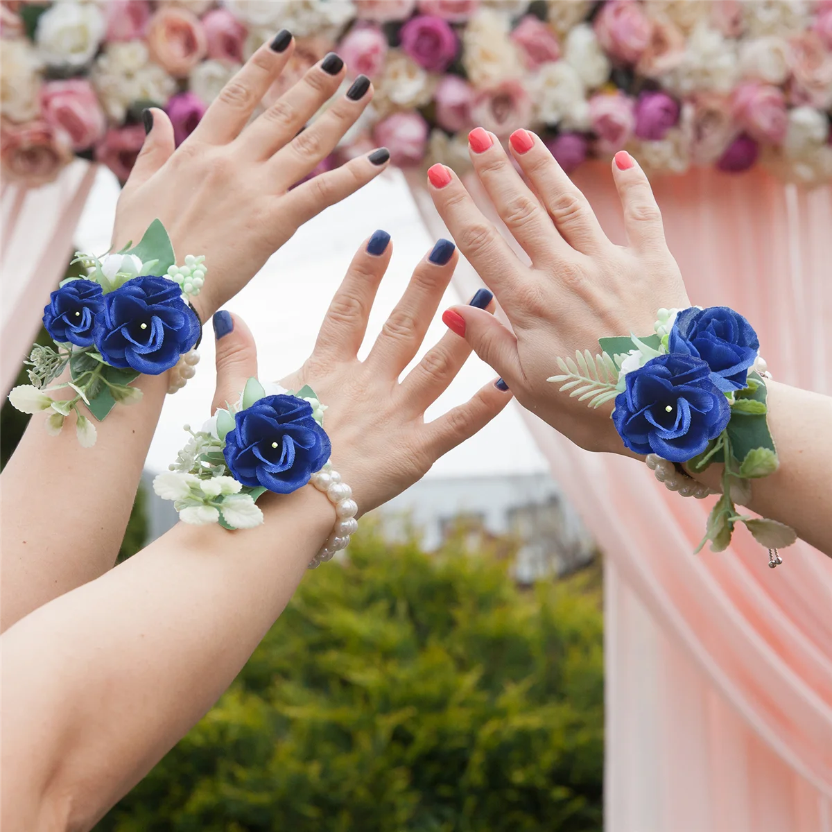 

50 искусственных роз, рост 3 см, свадебное украшение, темно-синий TQ