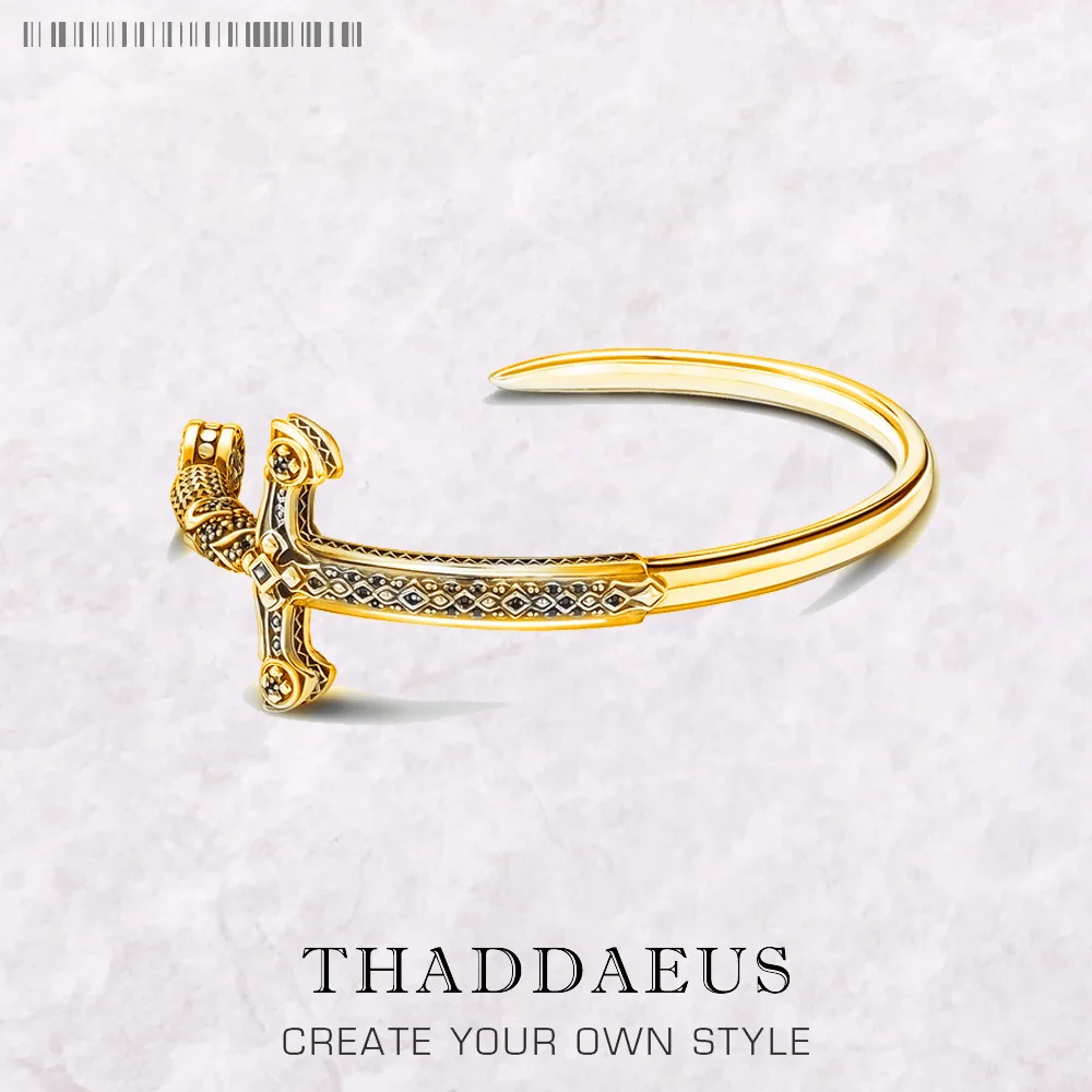 

Golden Sword Bangle Bracelet Fashion Jewelry Vinatge Gift For Women Men