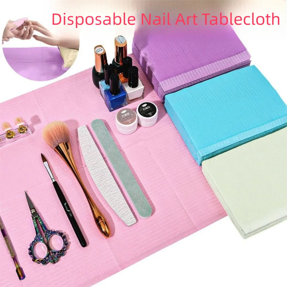 

Новый бумажный коврик для дизайна ногтей, двухслойный складной одноразовый настольный коврик, водонепроницаемый коврик для маникюрного салона