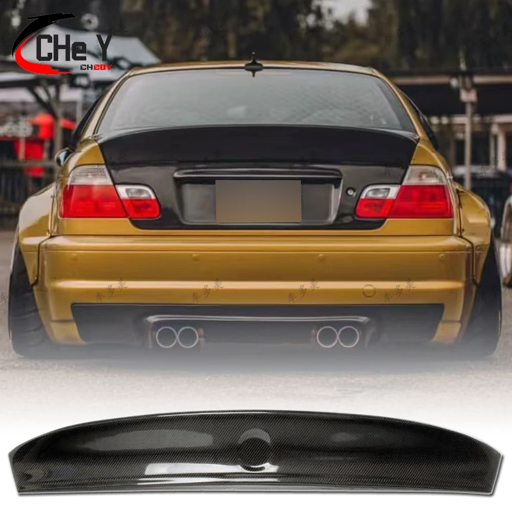 For BMW 3 -Series E46 Sedan 4Doors Real Carbon Fiber Trunk Tuning Spoiler Lip M3 E46 Accessories CLS Style Rear Spoiler