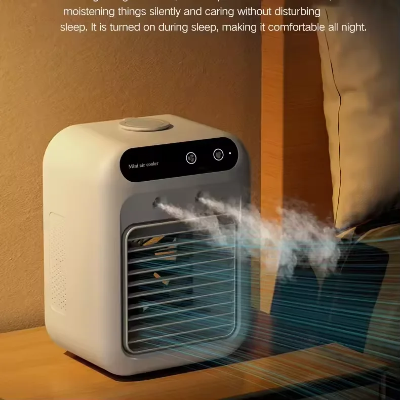 Efficient Portable Personal Air Conditioner Rechargeable Lithium Battery Powered Evaporative Cooling Humidifying Outdoor Use