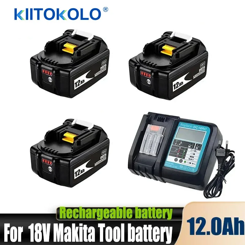 

New 100% Original for Makita 18V 12000mAh Rechargeable Power Tools Battery with LED Li-ion Replacement LXT BL1860B BL1860 BL1850