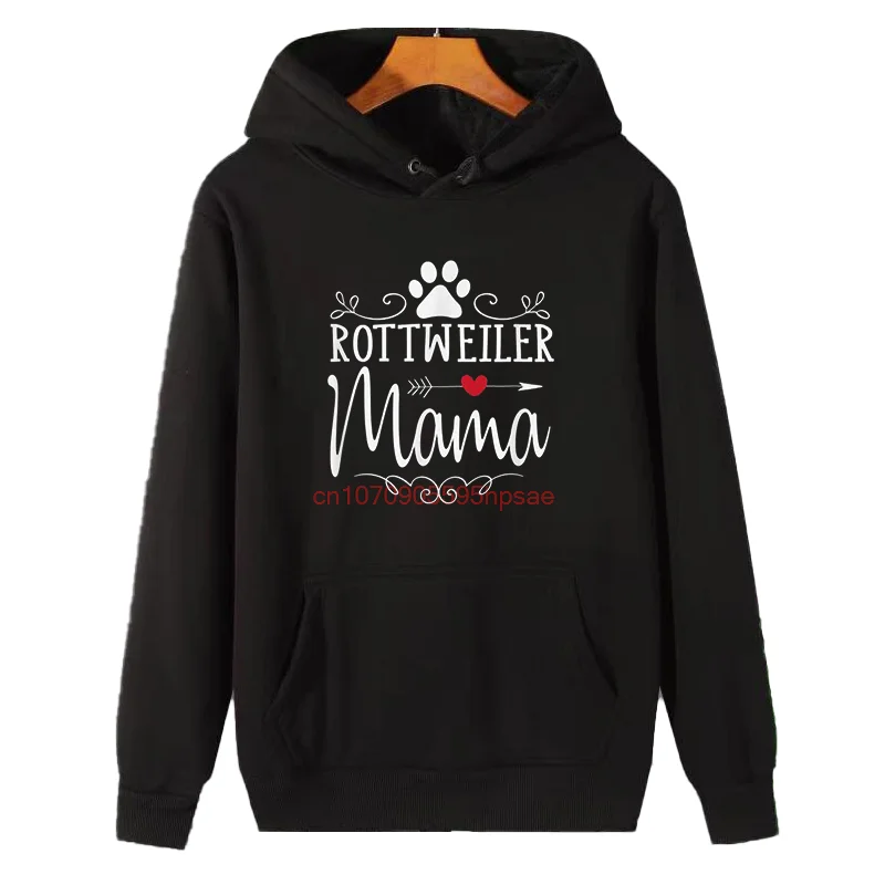 Rottweiler Mama New In Hoodies Sweatshirts Funny Rottweiler Lover Graphic Hooded Sweatshirts Thick Sweater Hoodie Winter Sweater