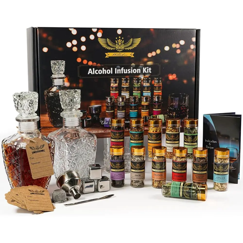 Craft Your Signature Spirits: kit de infusión de sabor DIY para whisky, ginebra, vodka, tequila, ron: regalo perfecto para entusiastas de los espíritus