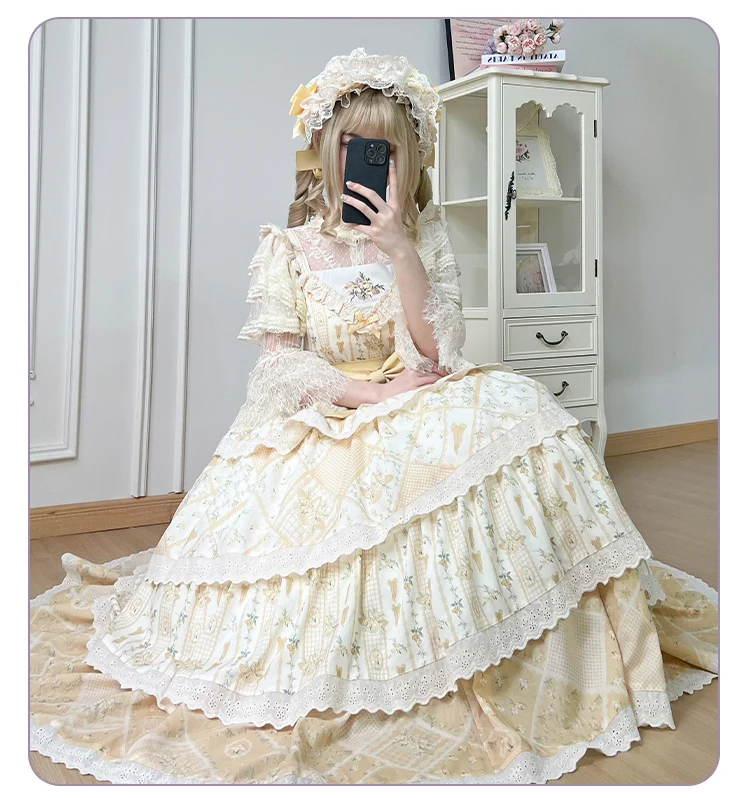 Original Design with Its Own Chest Pad Lolita Lace Shirt Women Crop Top 2025 Summer Top with Chest Pad Removable
