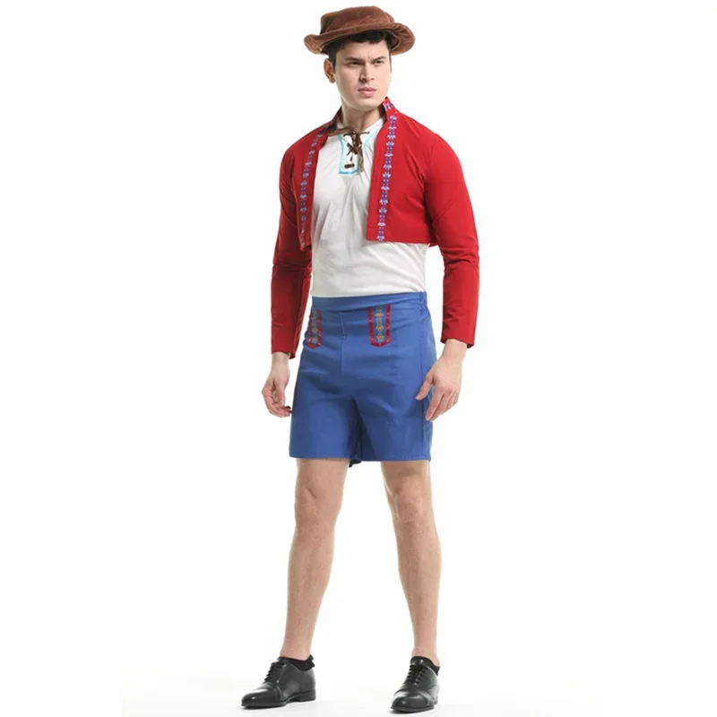 Costume cosplay tradizionale uomo birra tedesca dell'Oktoberfest Baviera, festa di carnevale di Halloween, cowboy occidentale, vestito operato genitore-figlio