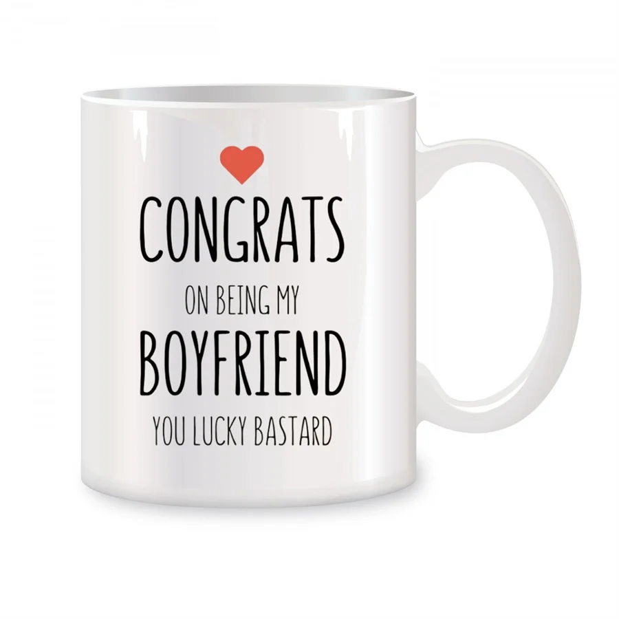 

Congrats On Being My Boyfriend You Lucky Bastard Mugs For Him Her Birthday Gifts Novelty Coffee Ceramic Tea Cups White 11 oz