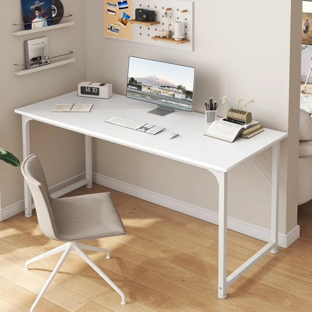 Computertisch, 55-Zoll-Büroschreibtisch mit Stauraum, 54'' x 19,7'' x 29,5'', moderner, einfacher Schreibtisch für Heimbüro, Arbeitszimmer