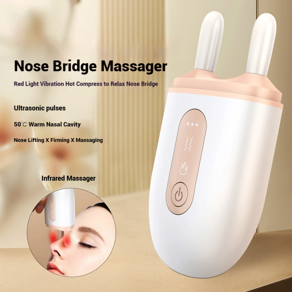 Nose Bridge Massager Meridian Massage Comb Lifting Massage Vibration Hot Compress Face