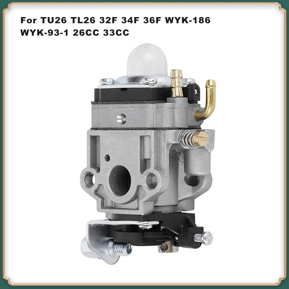 26CC 33CC Carburetor Replacement for TU26 TL26 32F 34F 36F & WYK-186 WYK-93-1 String Trimmers/Lawn Mower