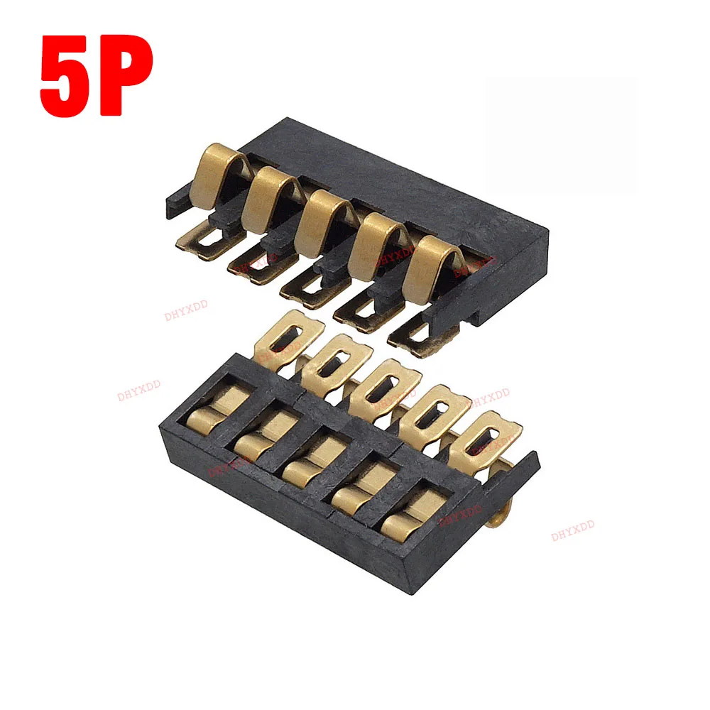 10 SMT Spring Battery Connector 2.0 MM Pitch 2P 3P 4P 5P 6P 7P 8 Pin Male Female Contact Power Charge Gold Plated 3U Low Profile