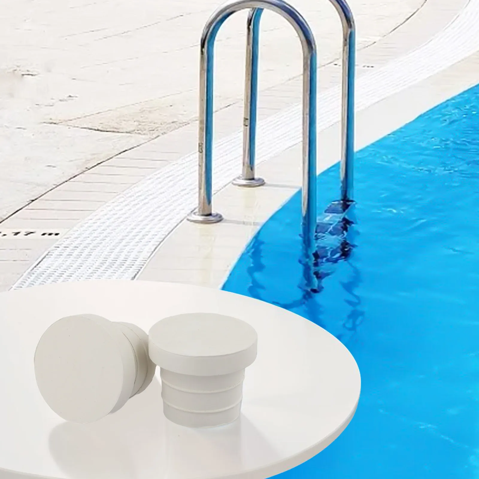 مجموعة من 2 سدادات مطاطية لسلالم حمام السباحة مصممة لحماية أسطح حمام السباحة والسلالم من الضرر #2