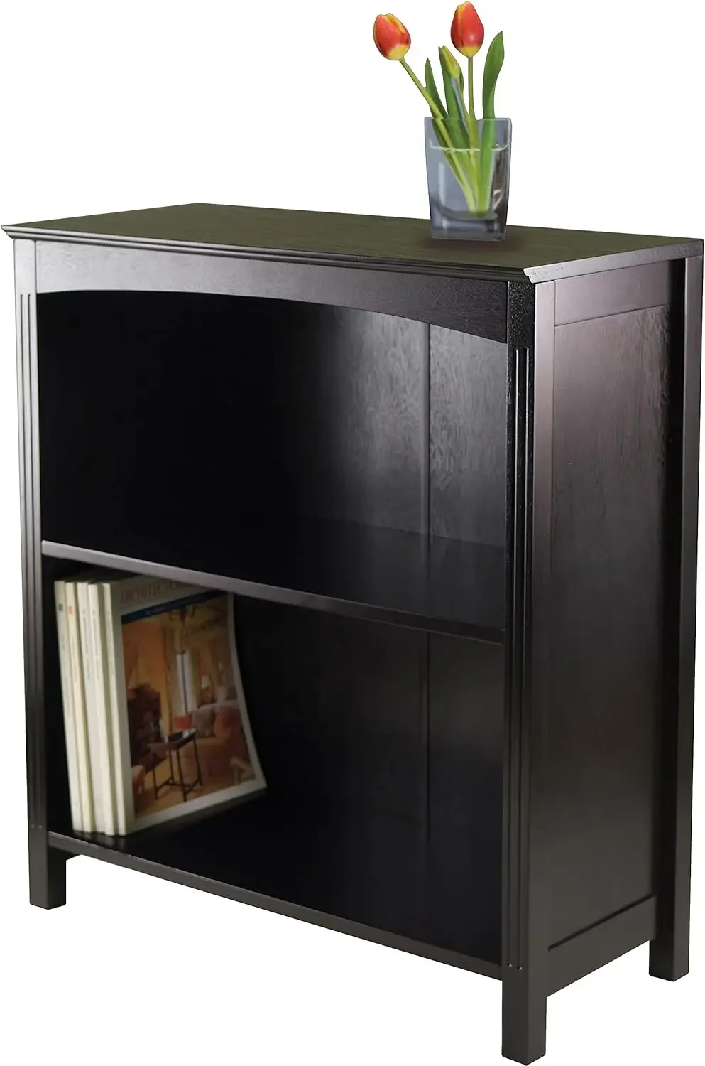 Terrace Solid/Composite Wood 3-Tier 26-Inch Wide Storage Shelf, Espresso (92327)