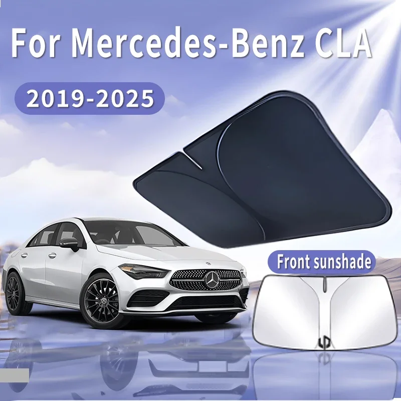 

Складной автомобильный солнцезащитный козырек для Mercedes-Benz CLA 2019 ~ 2025, солнцезащитный козырек для лобового стекла, теплоизоляция, летнее охлаждение, автомобильные аксессуары