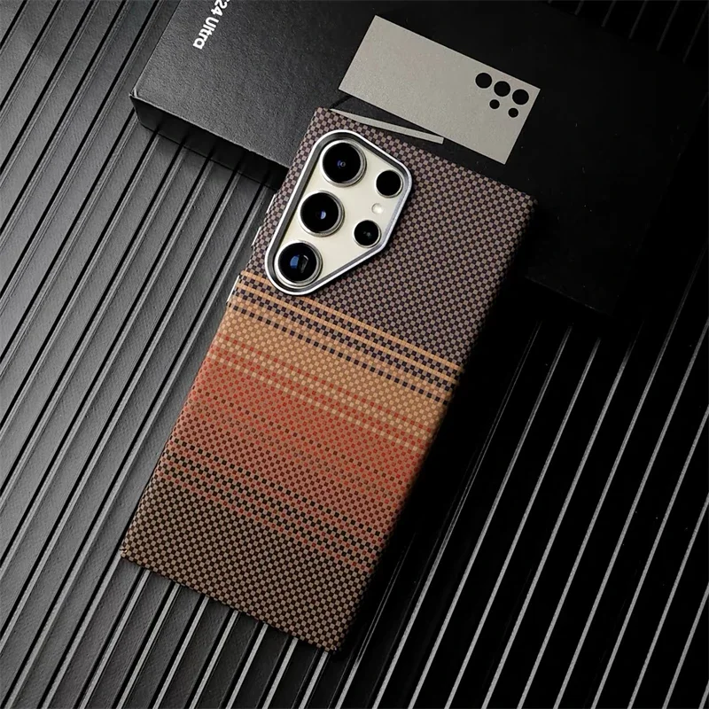 For Samsung Galaxy S26Ultra S26 S25 S24 S23 Ultra Plus Carbon Fiber Texture MagSafe Case Wireless Charging Alloy Lens Hard Cover