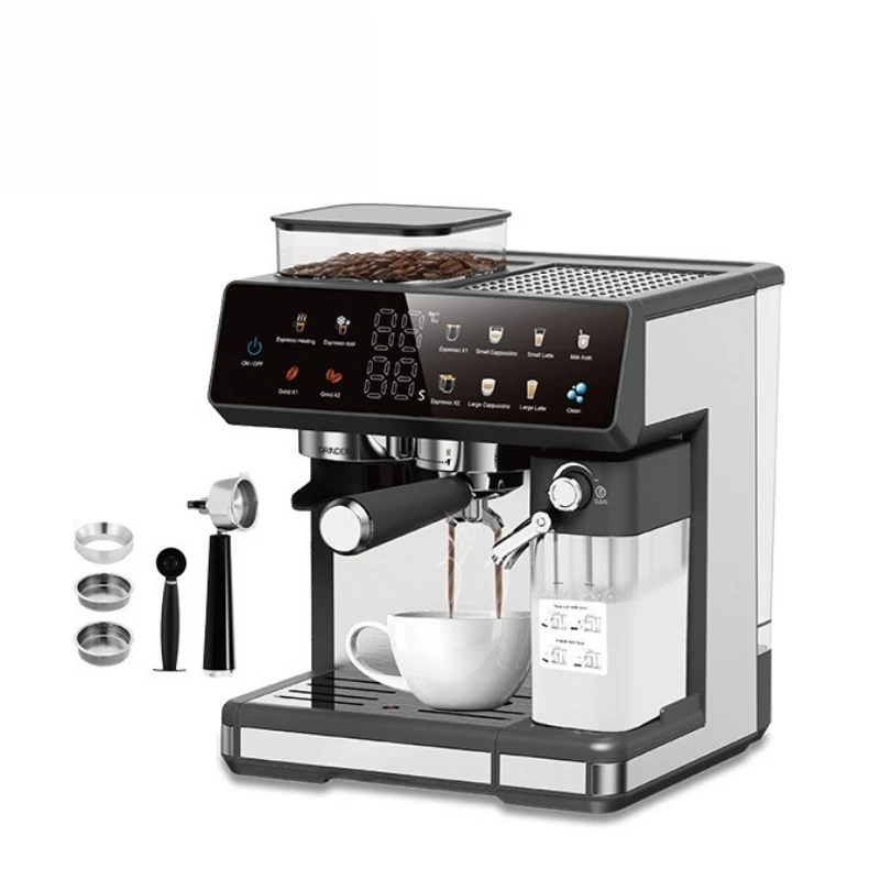 Coffee machine semi-automatic multi-function grinding integrated, hot and cold home office coffee