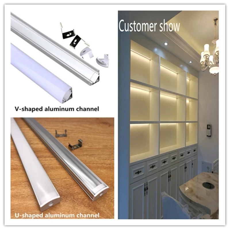 

1-28pcs/Lot perfil aluminio led Corner Aluminium Profile Channel Holder for LED Strip Light Bar Cabinet Lamp Kitchen Closet