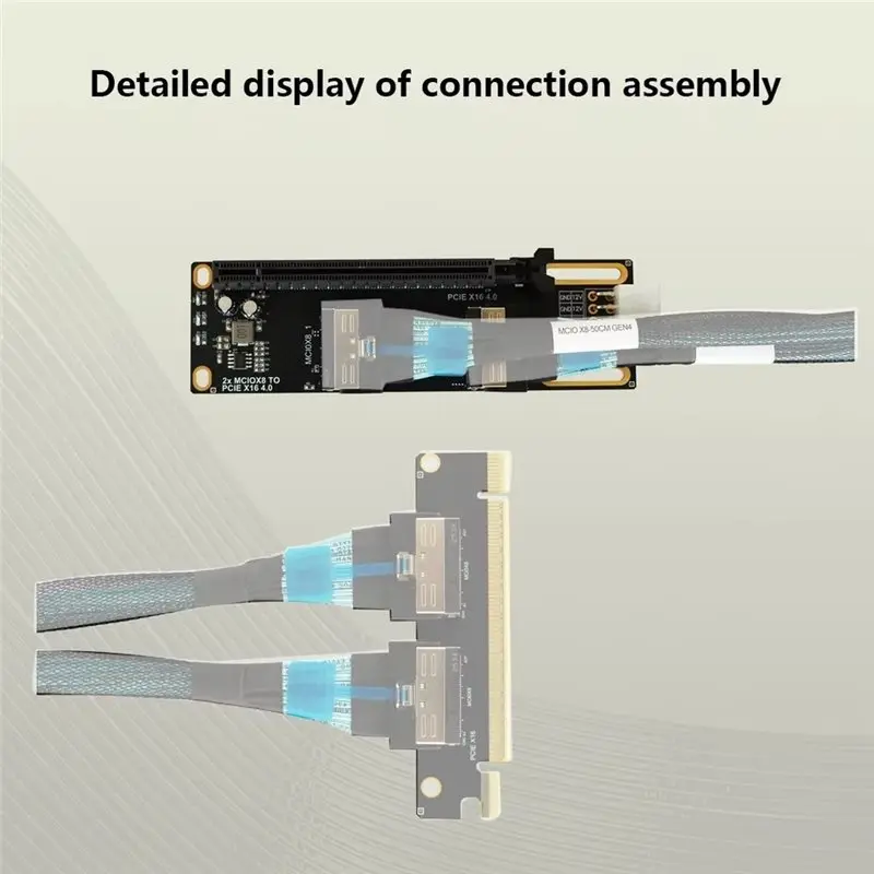 MCIO X8 To Pcie X16 4.0 Expansion Card For GPU For AI Training VFX Render Workstation- MCIO X8 To Pcie X16 Adapter Card