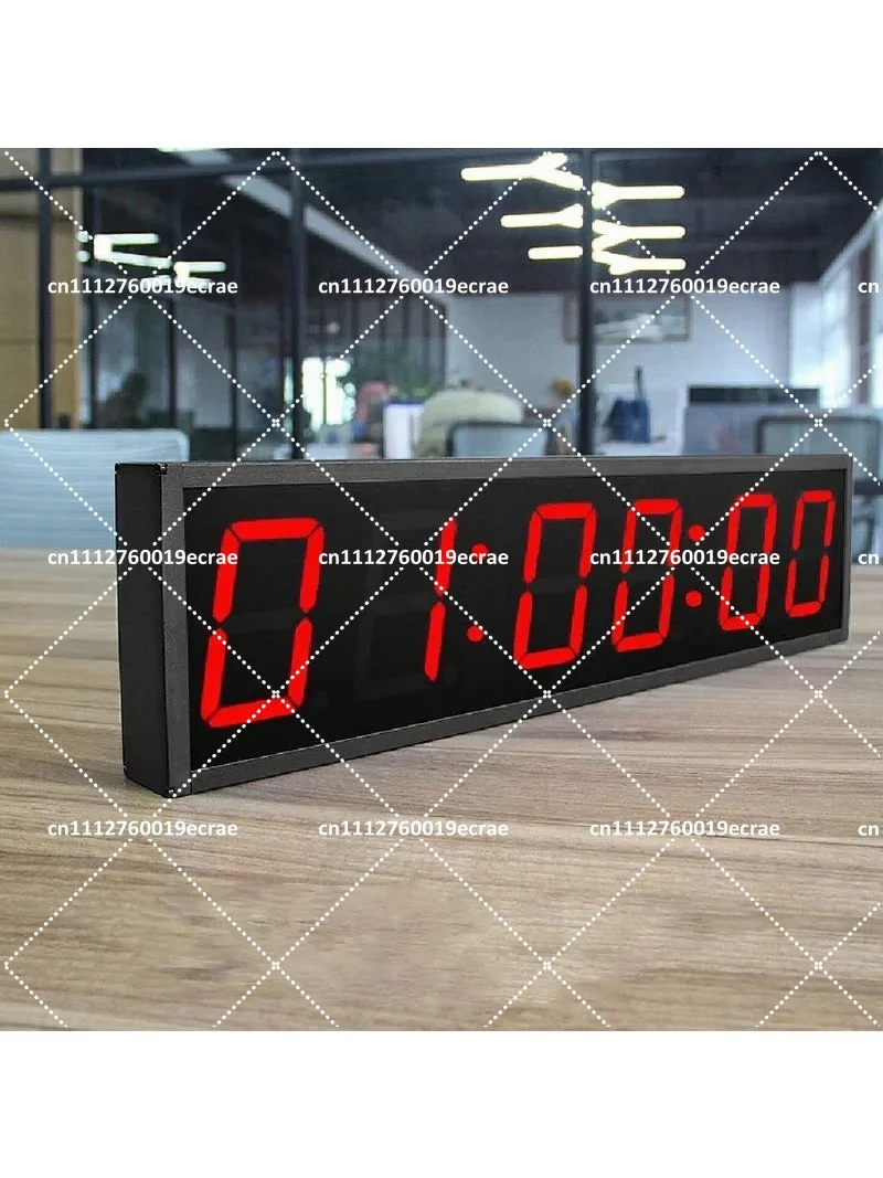 Large Digital LED Wall Clock with Countdown Timer, Stopwatch, Alarm, 4 Inch Display