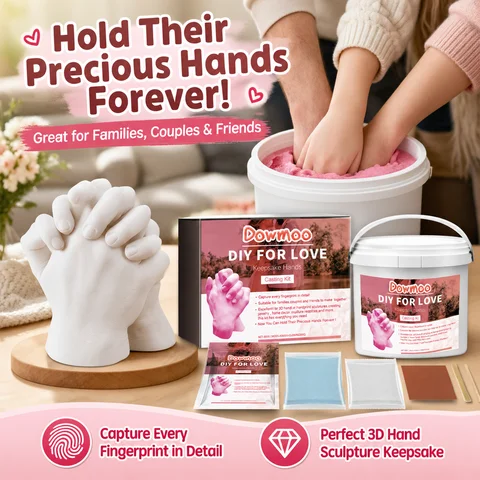 Couple Hand Casting Kit DIY 3D Hand Mold Plaster Statue Making Set For Couples Adults Friends Valentines Day Anniversary Gift Holding Hands Sculpture Keepsake