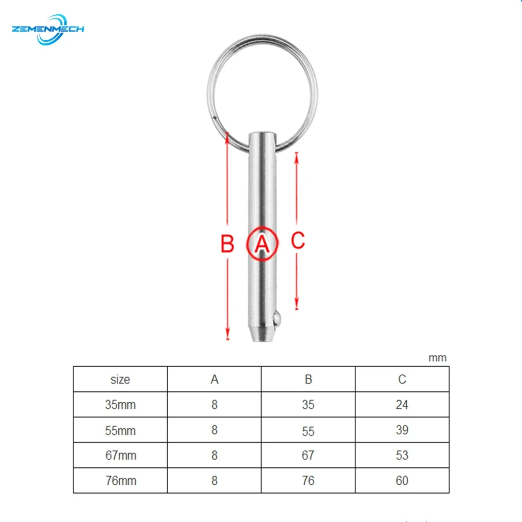 316Stainless Steel 8mm Quick Release Ball Pin For Boat Bimini Top Deck Hinge Marine Hardware Yacht Boat Accessories Release Tool