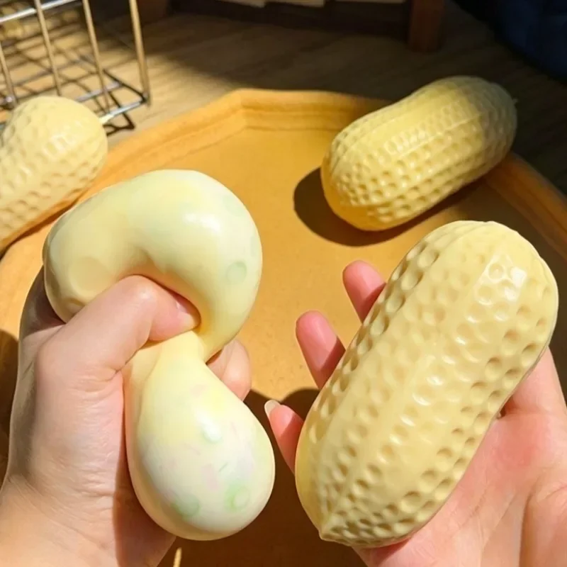 Buttery-Soft Peanut Crunchy Squishy Stress Ball Handmade Fidget Toy Squeeze Ball ASMR Sensory Toys for Adults