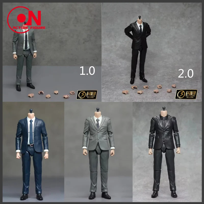 Manipple Studio 1/12 Scale Suit Body Action Figure with Hands Model Fit 1:12 Manipple Studio SHF MAFEX Head Sculpts