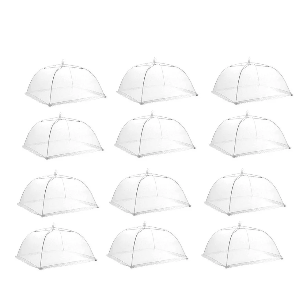 

12pcs Foldable Pop up Mesh Food Covers Transparent Anti fly Dish Sizes Umbrella Outdoor Picnic Kitchen Camping Use