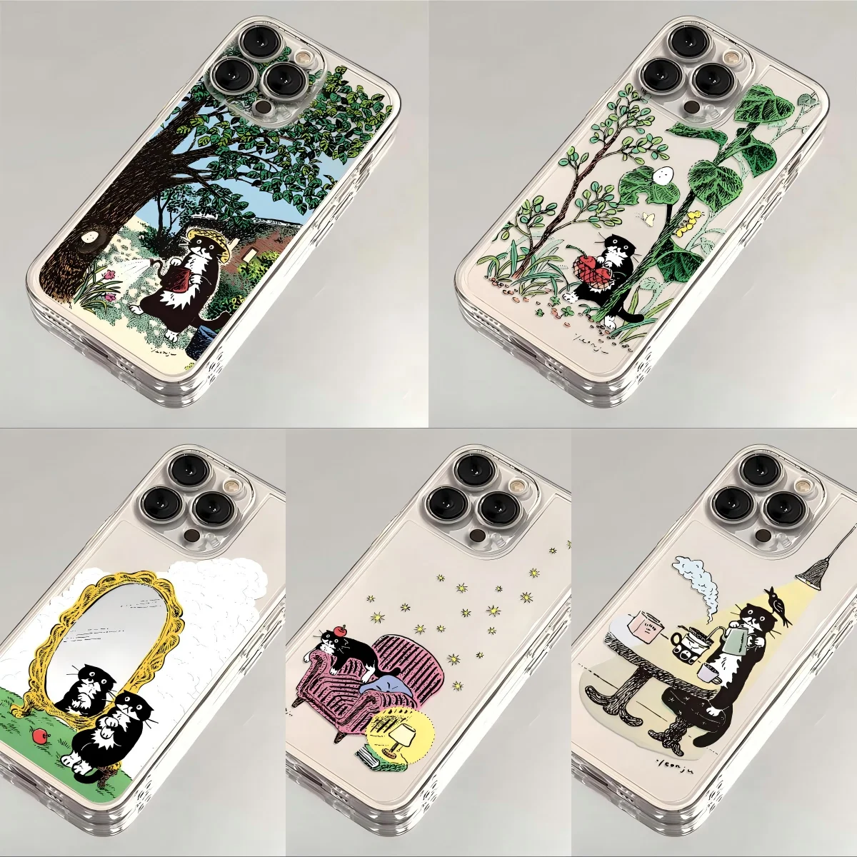 Funny Cartoon Black Cat Phone Case For Samsung A57 A07 A36 A26 A56 A16 A55 A35 A25 A15 A54 A34 A24 A14 A13 A53 Clear Back Cover