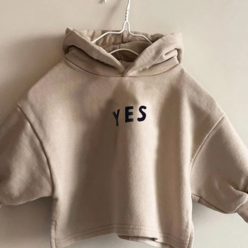 

2020 Autumn Korean Children's Clothing New Boys and Girls Casual Lettered Hooded Sweater Top