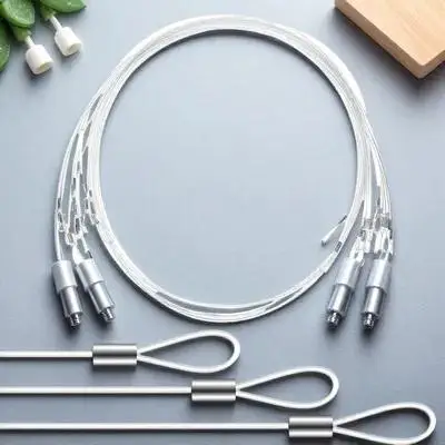 

12Pcs Nylon Hanging Cords Clear Robust Picture Hanging String for Pictures Decorations Picture Frame Wire Curtain Wire