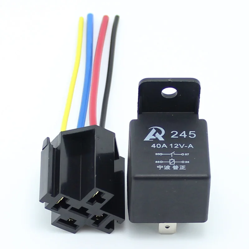 6Pack Car Truck Automotive 12V DC 40A SPDT Relay & Socket 5Pin 5P With 5 Wire US
