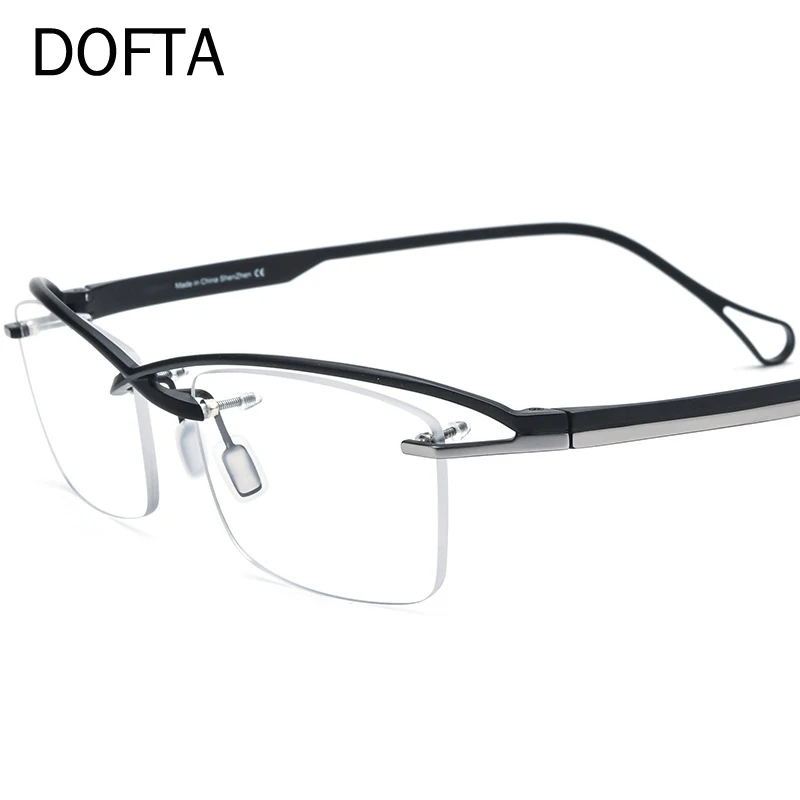 DOFTA  Semi Rimless Square Prescription Eyeglasses Frame Titanium Glasses Frame Men  New WomenHalf Optical Frame Eyewear 5990
