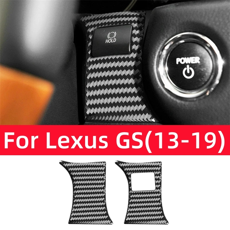 

For Lexus GS 2013-2019 Car Interior Accessories Carbon Fiber Steering Wheel HOLD Button Decoration Frame Trim Cover Stickers