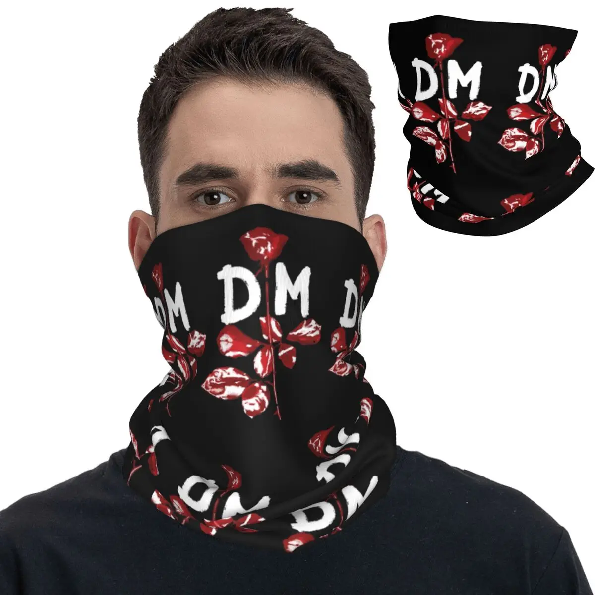 Depeches Rose Mode DM Bandana Neck Cover Depeches Mode Mask Scarf Multifunctional Balaclava Cycling Men Women Adult Windproof