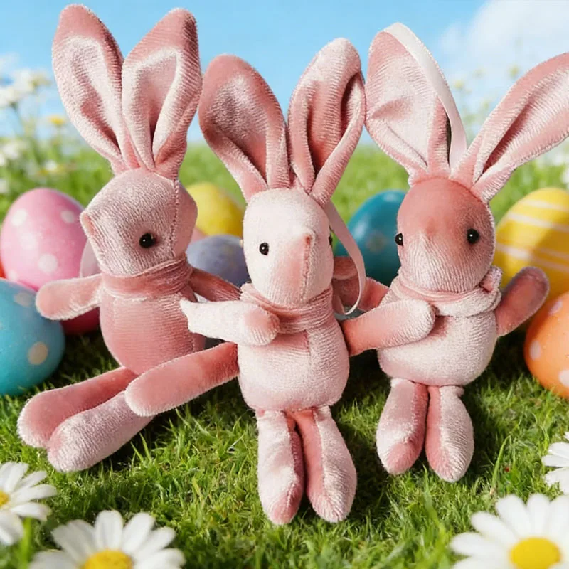 1-10 pçs desejo de páscoa coelho veludo pelúcia coelho perna longa boneca brinquedo pendurado ornamento animal de pelúcia decorativo presente acessório