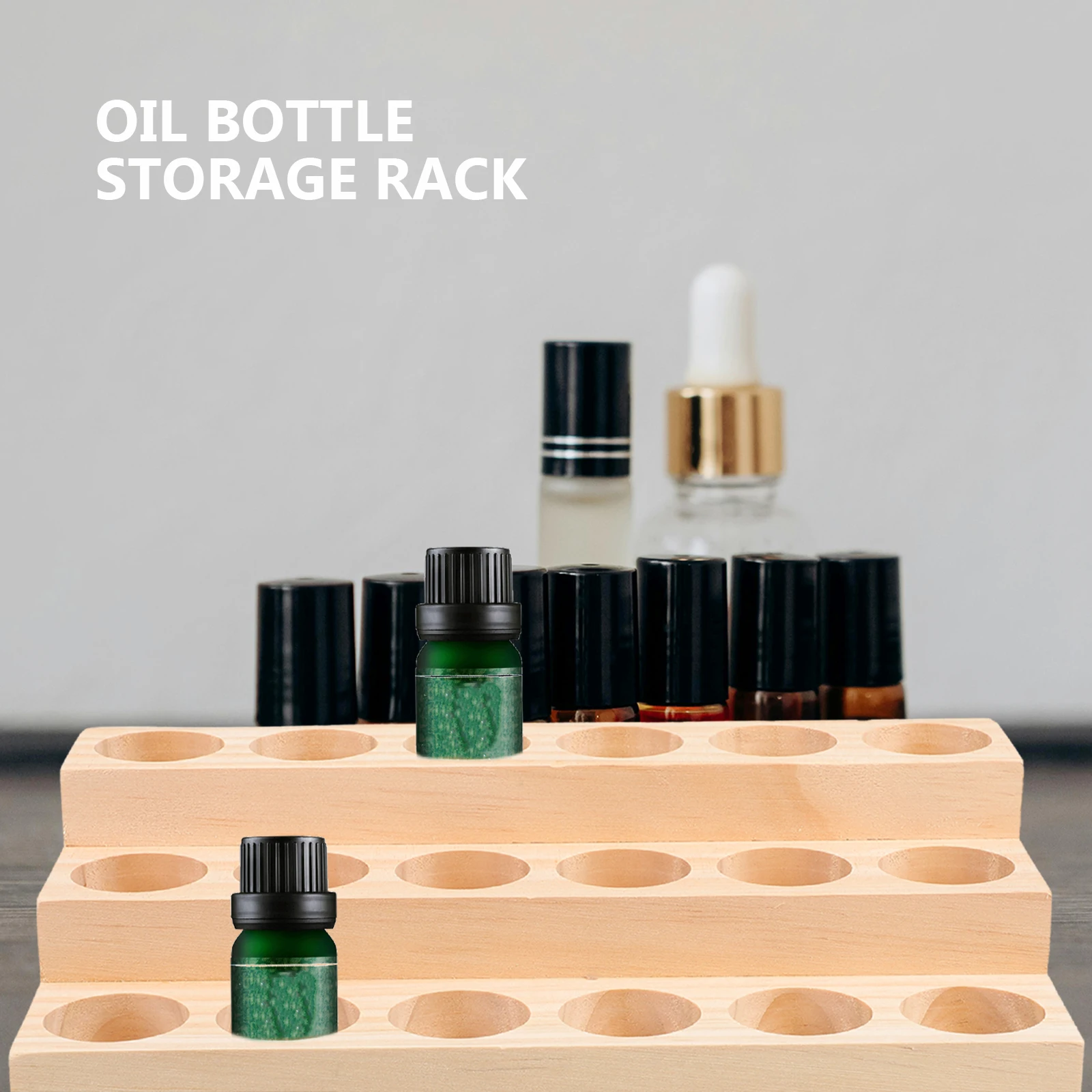 

Essential Oil Storage Box Drawer Organizer Wooden Riser Holder Diffuser Holders