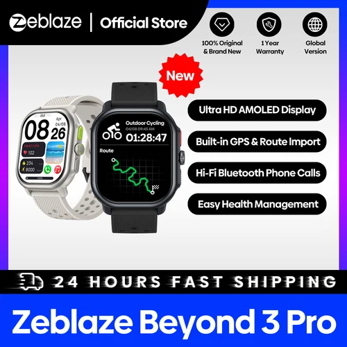 Nuevo reloj inteligente Zeblaze Beyond 3 PRO GPS pantalla AMOLED de 2,15 pulgadas GPS incorporado y importación de ruta hacer/reparar llamadas telefónicas Smartwatch