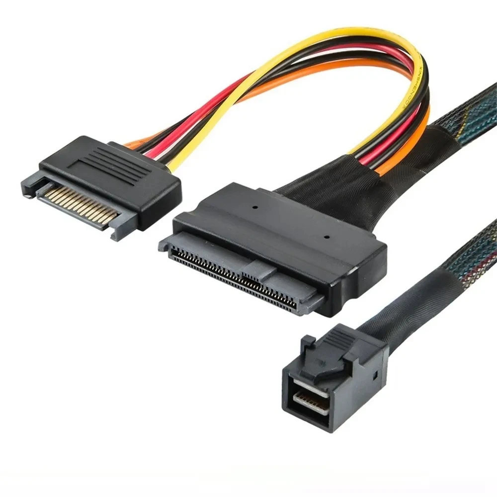 Mini SAS SFF-8643 to U.2 SFF-8639 Cable The total length of the line is 0.75~0.8m (2.46~2.62ft)