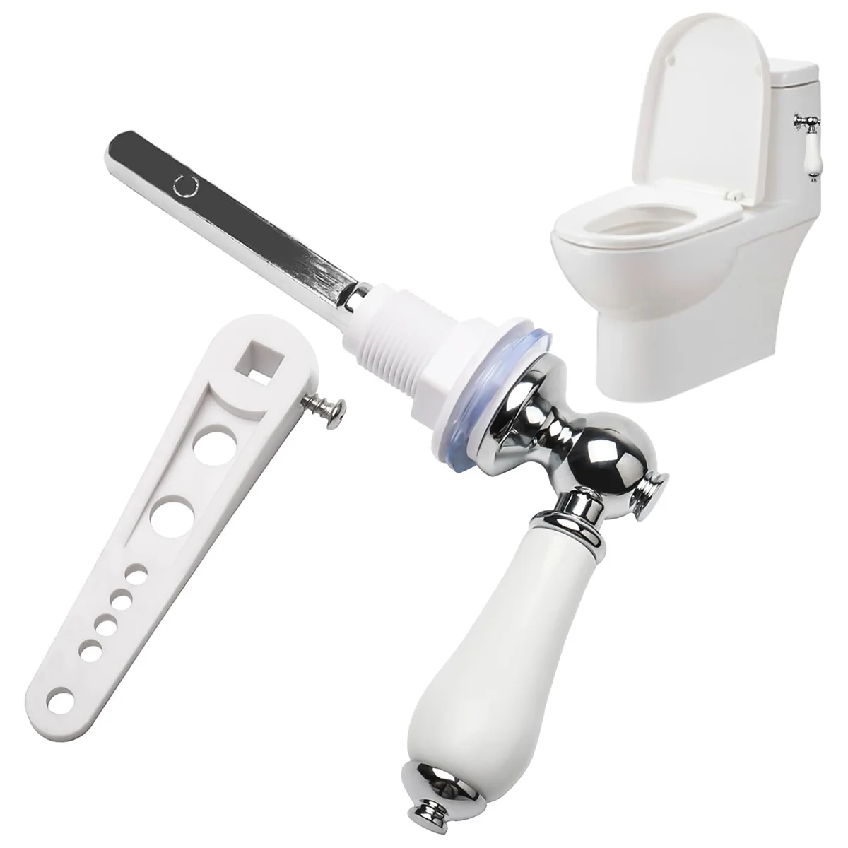 AB02 Ceramic Toilet Flush Handle, Toilet Handles Flush Lever Traditional Victorian Style Toilet Handle Replacement Kit