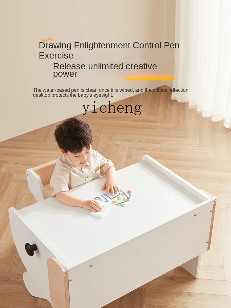 XL Child Care Children Multi-Functional Study Table Baby Learning Gaming Table Graffiti Early Education Table and Chair