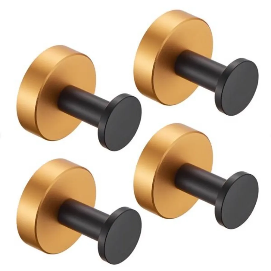 

Round Base Wall Hanging Coat Hook with Screws Black Gold Towel Hook; 4 Pack; for Entry Shoe Cabinet; Wardrobe Bathroom Bedroom