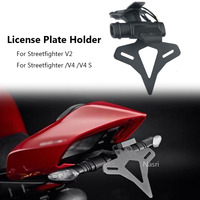 Motorcycle Rear Short Tail Stock License Plate Holder Tailstock Frame Bracket For Ducati Streetfighter V2 2022- & V4 S V4S 2020-